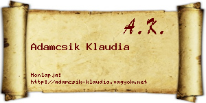 Adamcsik Klaudia névjegykártya