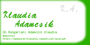 klaudia adamcsik business card